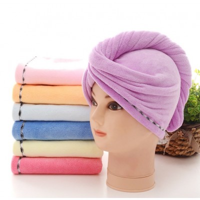 Shower spa head wrap hair drying cap turban microfiber terry dry hair towel