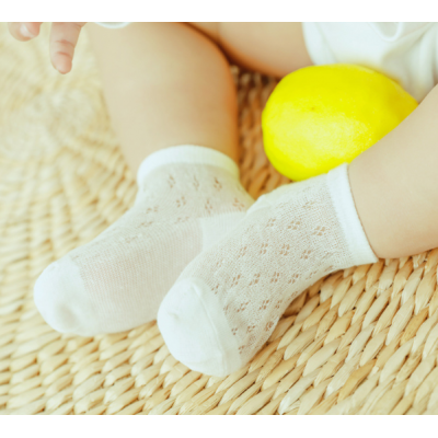 New design baby socks summer mesh anti-slip organic cotton newborn baby socks