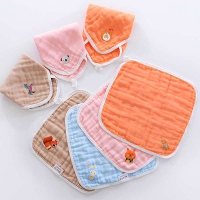 2019 new products Multicolor muslin high quality baby napkin 6 layer 28x28cm 100% gauze cotton towel