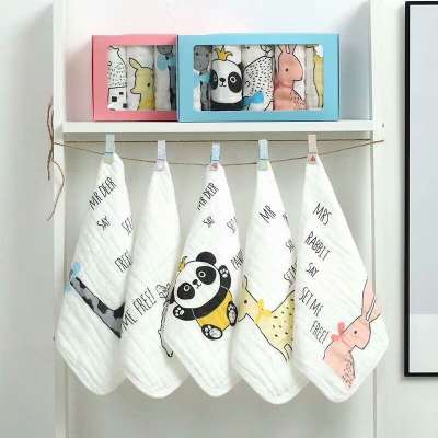 Baby Handkerchiefs 100% Cotton  6 Layer Muslin 29*29cm Super Soft Water-absorption Baby Skin friendly Hand Towels