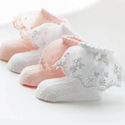 New design mesh lace summer sock anti-slip organic cotton newborn baby socks