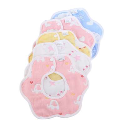 High Quality Cute Design Cotton Baby Bibs Super Soft Absorbing Muslin Baby Bib Set