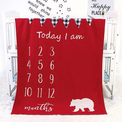 Organic Baby Monthly Milestone Blanket  Forever Loved Baby Growth Chart Picture Blanket with Month Marker Baby Shower Gift