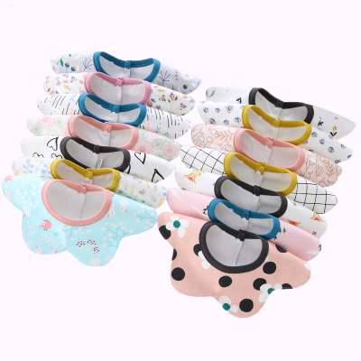 Wholesale Custom Logo Super Soft 360 Rotate 100% Organic Cotton Pack Absorbent Baby Drool Bibs